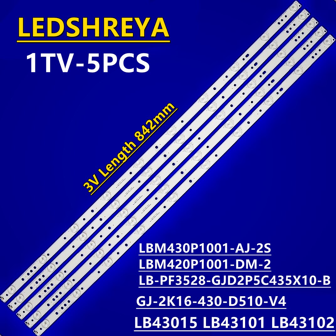 5PCS LED Ʈ Ʈ 10 LG 43 &TV 43LH500T LB43..